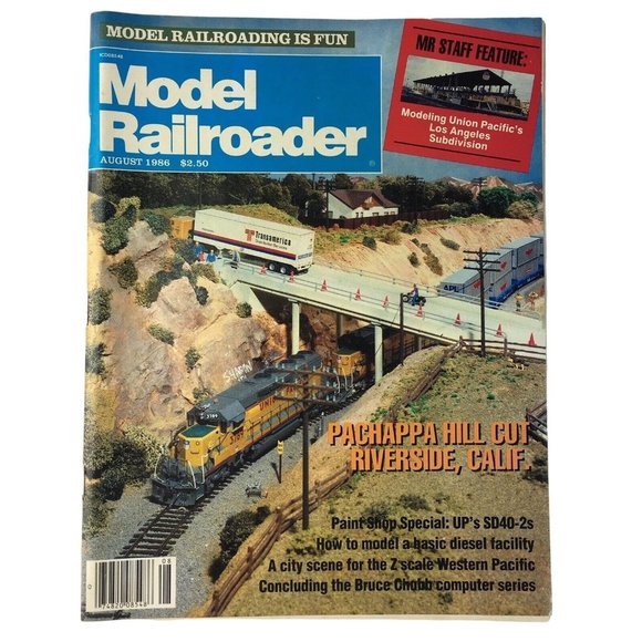 Model Railroad Magazine August 1986  Los Angeles Subdivision Vintage u - Picture 1 of 12